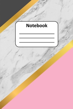 Paperback Notebook: Mordern Gold and Chic Pink White Marble Book