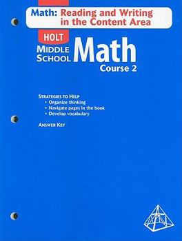 Paperback Holt Middle School Math: Math: Reading and Writing in the Content Area, Course 2 Book