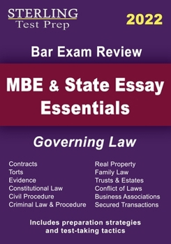 Paperback MBE and State Essays Essentials: Governing Law for Bar Exam Review Book