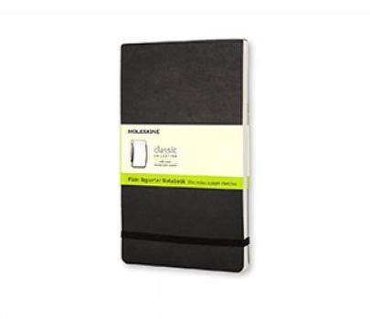 Diary Moleskine Reporter Notebook, Large, Plain, Black, Soft Cover (5 X 8.25) Book