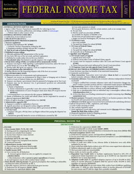 Misc. Federal Income Tax: A Quickstudy Laminated Law Guide (Bar Exam) Book