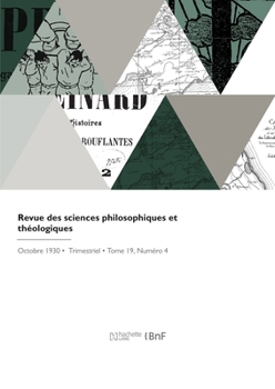 Paperback Revue Des Sciences Philosophiques Et Théologiques [French] Book