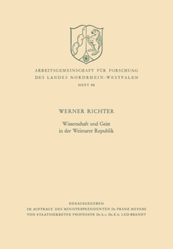 Paperback Wissenschaft und Geist in der Weimarer Republik [German] Book