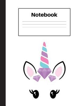 Notebook: Unicorn Purple Diamond, College Rule, Notebook Home Office School Student Teacher Homeschool, 7.4 x 9.7 in, 200 pages for kids, school, home, students, teachers