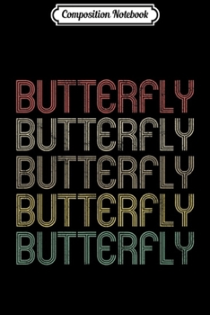 Composition Notebook: Retro Style Butterfly Swimming  Journal/Notebook Blank Lined Ruled 6x9 100 Pages