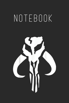 Notebook: Star Wars Mandalorian Logo Size Blank Pages Lined Journal Notebook with Black Cover Size 6in x 9in  x120 Pages for Kids or Men and Women