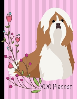 Paperback 2020 Planner: Shih Tzu Dog Pink 2020 Monthly Planner Organizer Undated Calendar And ToDo List Tracker Notebook Book