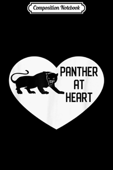 Paperback Composition Notebook: Panther At Heart College High School Mascot Journal/Notebook Blank Lined Ruled 6x9 100 Pages Book