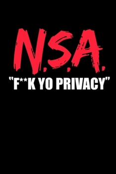 Paperback Notebook: Nsa Cloud Cyber Security Privacy Gifts 120 Pages, 6X9 Inches, Blank Book