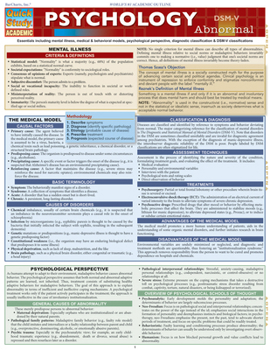 Misc. Psychology: Abnormal: Quickstudy Laminated Reference Guide Book