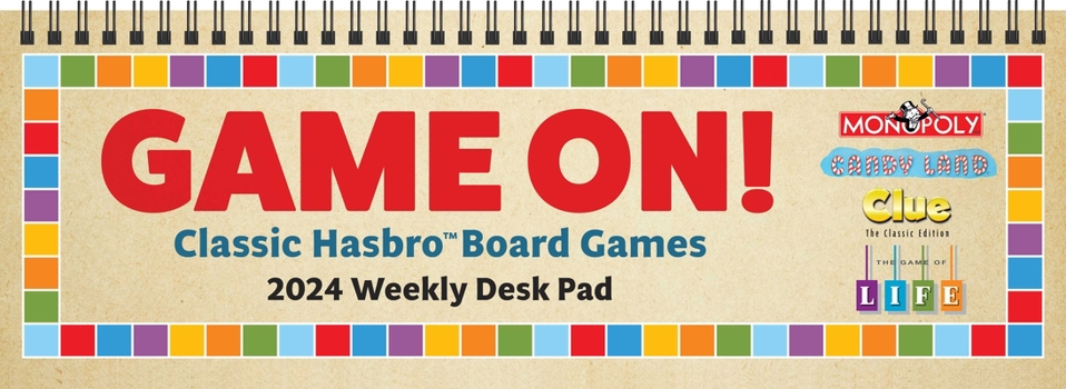 Calendar Game On! 2024 12-Month Spiral Weekly Desk Pad: Classic Hasbro Board Games Book