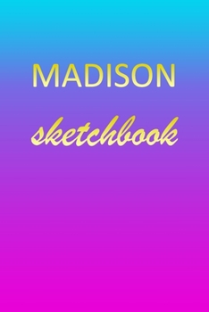Madison: Sketchbook | Blank Imaginative Sketch Book Paper | Pink Blue Gold Custom Letter M Personalized Cover | Teach & Practice Drawing for ... Doodle Pad | Create, Imagine & Learn to Draw