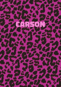 Paperback Carson: Personalized Pink Leopard Print Notebook (Animal Skin Pattern). College Ruled (Lined) Journal for Notes, Diary, Journa Book