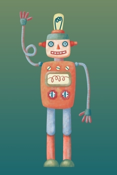 Paperback Notes: A Blank Lined Journal with Orange and Blue Retro Robot Cover Art Book