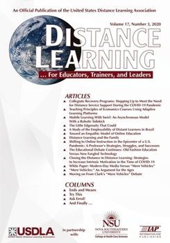 Paperback Distance Learning Vol 17 Issue 3 Book