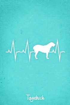 Tagebuch: Türkises liniertes Alabai Hunde Journal Herzschlag ca DIN A5 weiß liniert 110 Seiten (German Edition)
