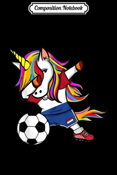 Composition Notebook: Dabbing Unicorn Netherlands Soccer Jersey Dutch Football  Journal/Notebook Blank Lined Ruled 6x9 100 Pages