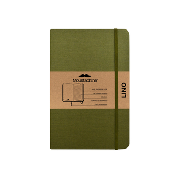 Moustachine Classic Linen Pocket Military Green Ruled Hardcover