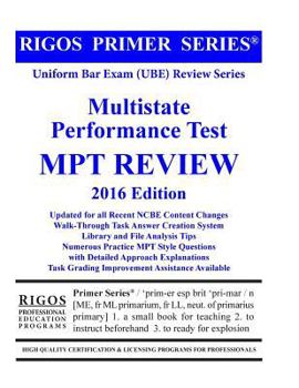 Paperback Rigos Primer Series Uniform Bar Exam (Ube) Review - Mpt: 2016 Edition Book