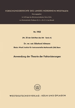 Paperback Anwendung der Theorie der Faktorisierungen [German] Book