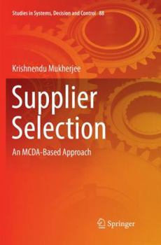 Paperback Supplier Selection: An McDa-Based Approach Book