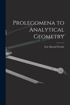 Paperback Prolegomena to Analytical Geometry Book