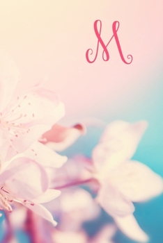 Paperback M: Monogram Initial Notebook and diary with pink floral design Book