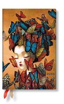 Calendar 2023 Madame Butterfly 12-Month Flexis Mini 176 Pg Horizontal Week-At-A-Time Esprit de Lacombe Book