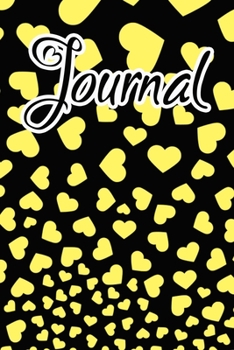 Paperback Journal: Journal for women to write in Lemon Yellow Falling Hearts Book
