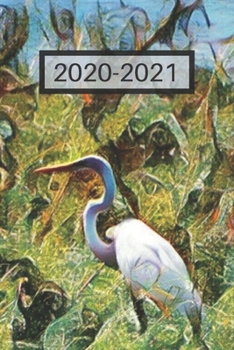 Paperback Pretty White Heron Great Egret by Lake Water Foul Bird Lover's Dated Weekly 2 year Calendar Planner: Cute Small Pocket/Purse Size To-Do Lists, Tasks, Book