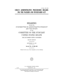 USDA’s administrative procedures regarding the Packers and Stockyards Act