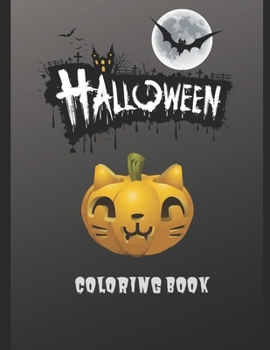 Paperback Halloween Coloring Book: Halloween Coloring Book, Black and White drawings and colored illustrations to be inspired! Funny Pumpkins, Witches, M Book