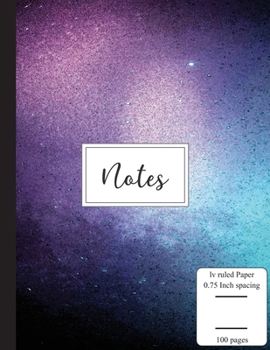 Notes: Low Vision Notebook | 0.75 Inch LV Ruled Paper | Full Size Bold  Large Print Lined | Page Numbers | Bossanova Waikawa Gray Cover