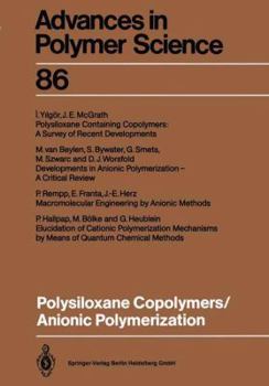 Paperback Polysiloxane Copolymers / Anionic Polymerization Book