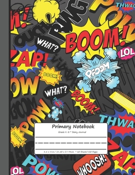 Primary Notebook: Notebook with Dotted Lined Sheets, Black Edition (120 Pages, 8,5” x 11") (Handwritting)