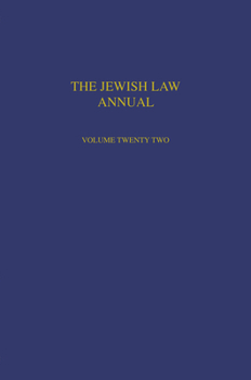 Hardcover The Jewish Law Annual Volume 22 Book