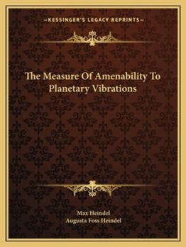 Paperback The Measure Of Amenability To Planetary Vibrations Book