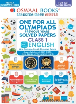 Oswaal One for All Olympiad Previous Years Solved Papers, Class-1 English Book