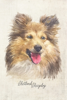 Shetland Sheepdog Portrait Notebook: Blank Dot Grid Journal for Dog Lovers, Dog Mom, Dog Dad and Pet Owners 6x9 5MM Dot Grid Pages