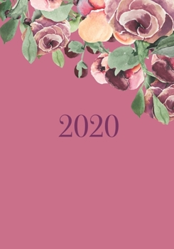 2020: Plum Floral Weekly/Monthly Planner January 2020-December 2020, 7" x 10", Calendar Organizer Diary with Notes