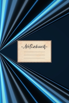 Notizbuch: Punktraster, 100 Seiten, DIN A5 Format, wei�es Papier, gl�nzendes Softcover f�r hochwertiges Design Notizheft - Tagebuch - Journal - Planer Cover: Blaue Lichstrahlen Dunkel Schwarz Neon Las