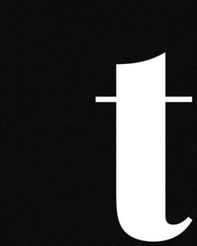 t: Large Minimalist Modern Lined Notebook in Black and White Personalized Monogram Lowercase Letter t