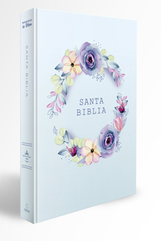 Hardcover Biblia Rvr 1960 Letra Grande, Manual, Tapa Dura Con Nombres de Dios, Flores Azul / Spanish Bible Rvr 1960 Handy Size, Lp, Hc with Names of God, Blue F [Spanish] Book