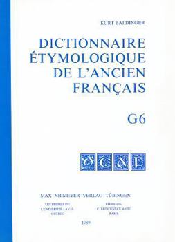 Paperback Dictionnaire étymologique de lancien français (DEAF). Buchstabe G [French] Book