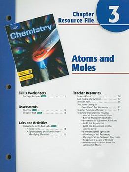 Paperback Holt Chemistry Chapter 3 Resource File: Atoms and Moles Book