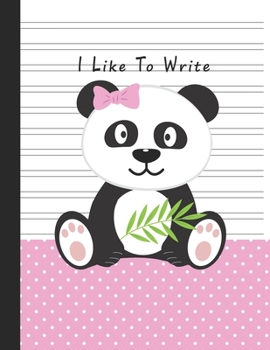 Paperback I Like To Write: Double Line Notebook For Kids - Pink Panda Book