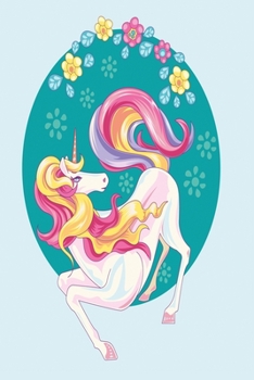 Paperback unicorn with flowers notebook: Royal Unicorn Notebook graph paper 120 pages 6x9 perfect as math book, sketchbook, workbook and diary with flowers Book