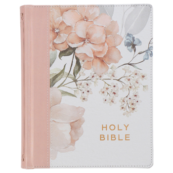 Leather Bound KJV Note-Taking Bible Faux Leather Hc Pink Floral Printed Book