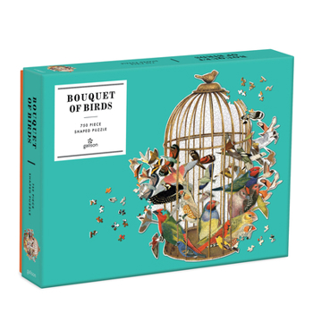 Galison Bouquet of Birds Shaped Puzzle, 750 Pieces, 21.5” x 23.3'' – Jigsaw Puzzle Featuring a Stunning Die-Cut Design from Artist Ben Gilles – Thick, Sturdy Pieces – Challenging Family Fun