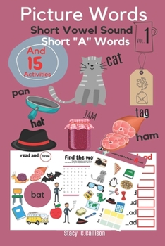 Paperback Picture Words: Short Vowel Sound vol.1 Short "A" Words And 15 Activities Book